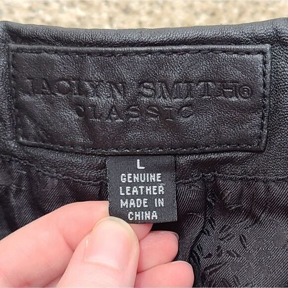 Jaclyn Smith Leather Jacket Ribbed Knit Size Large/L - Picture 10 of 15